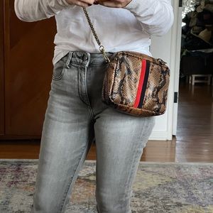 Clare V snakeskin crossbody bag